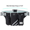Black nylon dog walking waist bag set with leash and collar for outdoor pet training