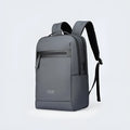 Graphite grey USB business backpack with Oxford cloth construction and visible stitching details