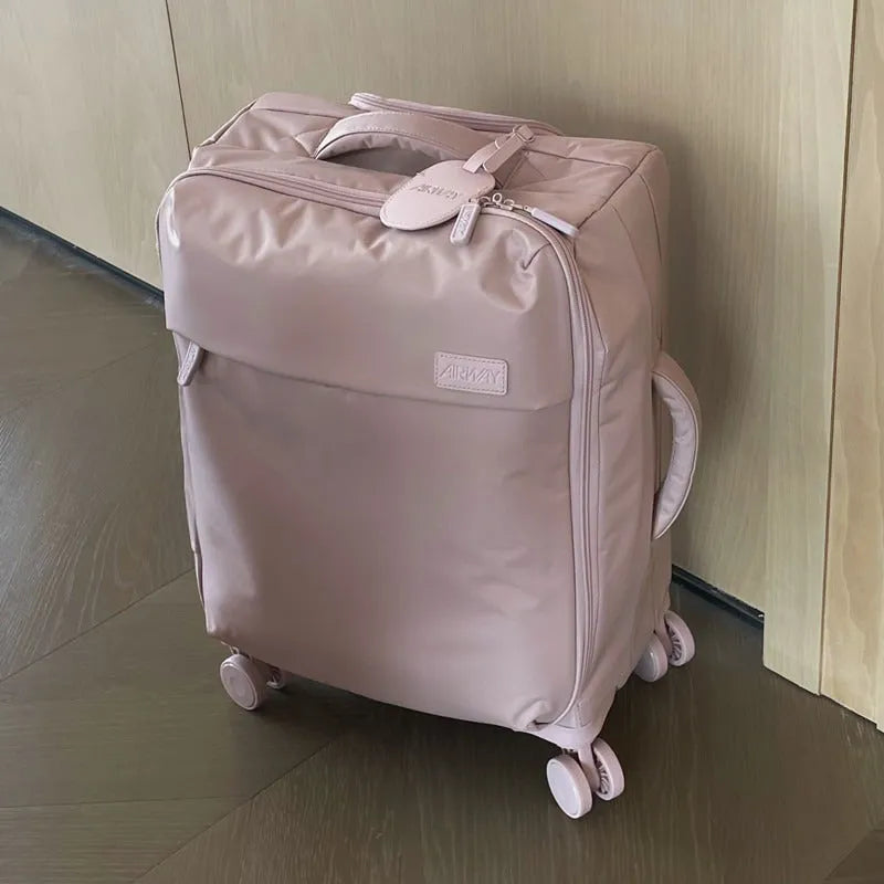 20-inch waterproof Oxford cloth suitcase in bluestone green with universal wheels