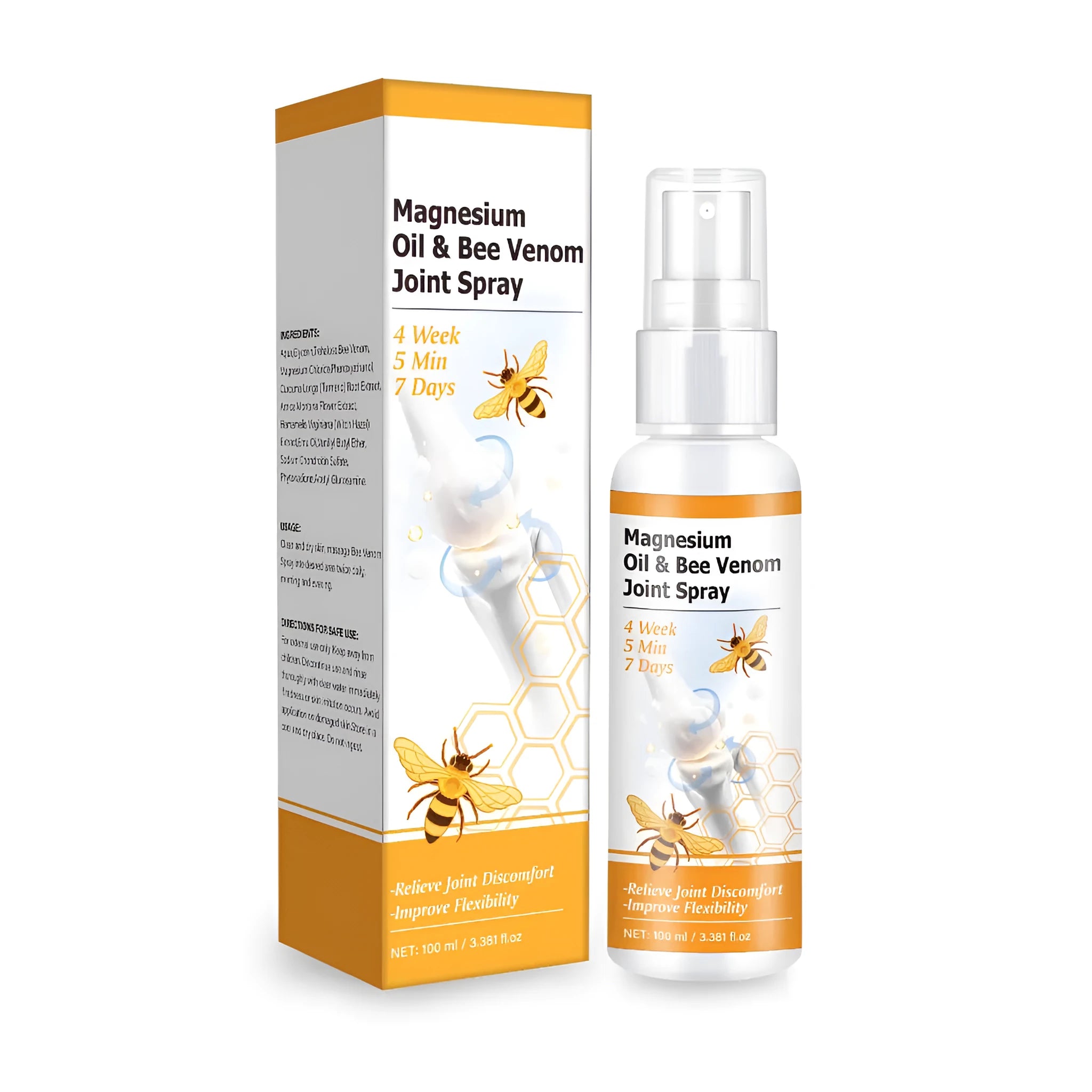 Magnesium oil bee joint spray gel in 100ml bottle with spray applicator