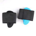 Blue elastic bandage arch support foot pads with EVA foam construction for flat foot relief