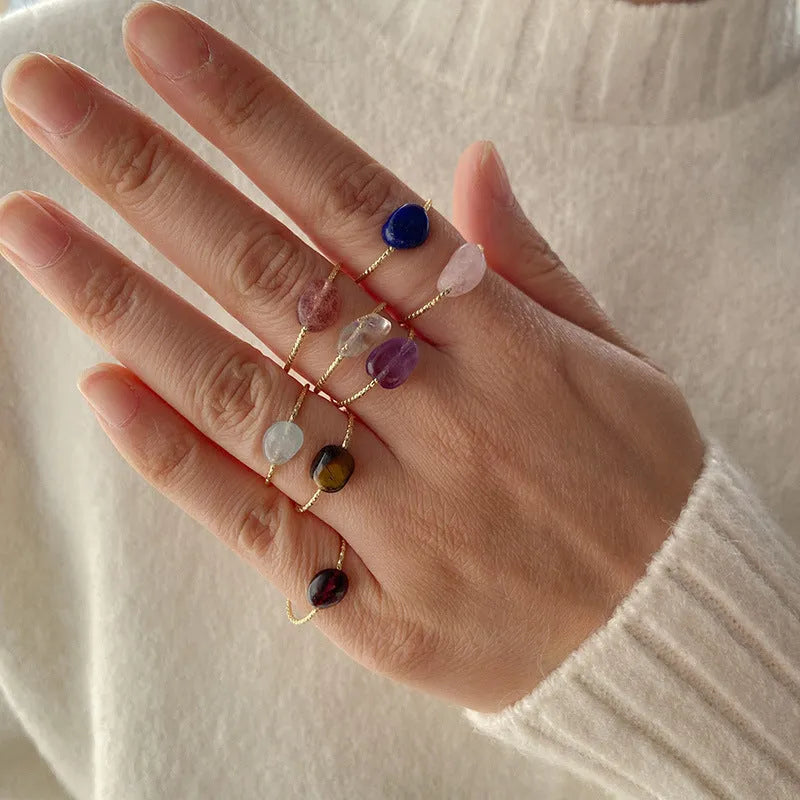 Original geometric design agate ring for women in a selection of colours.