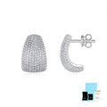 Geometric sterling silver commuter earrings with S925 alloy studs in gift box