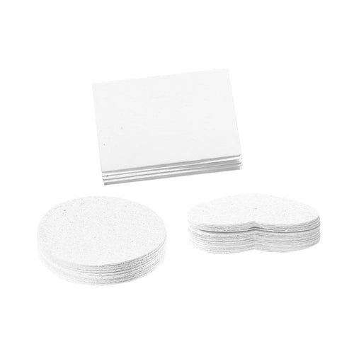Cartoon wood pulp painting sponge set with heart, round, and square sponges and six fountain pens.