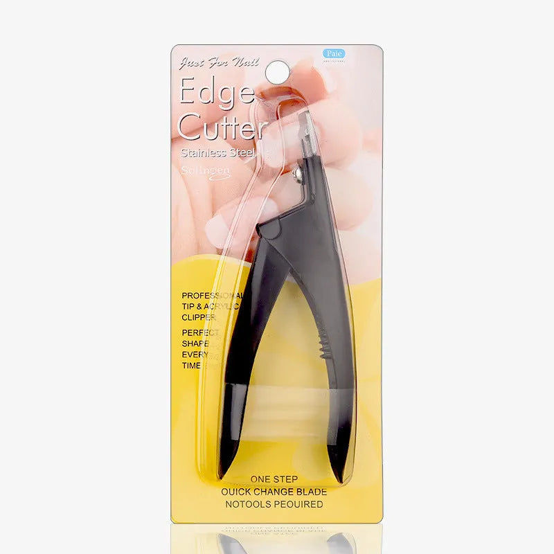 Stainless steel nail art scissors with French U-shaped design for precise cutting
