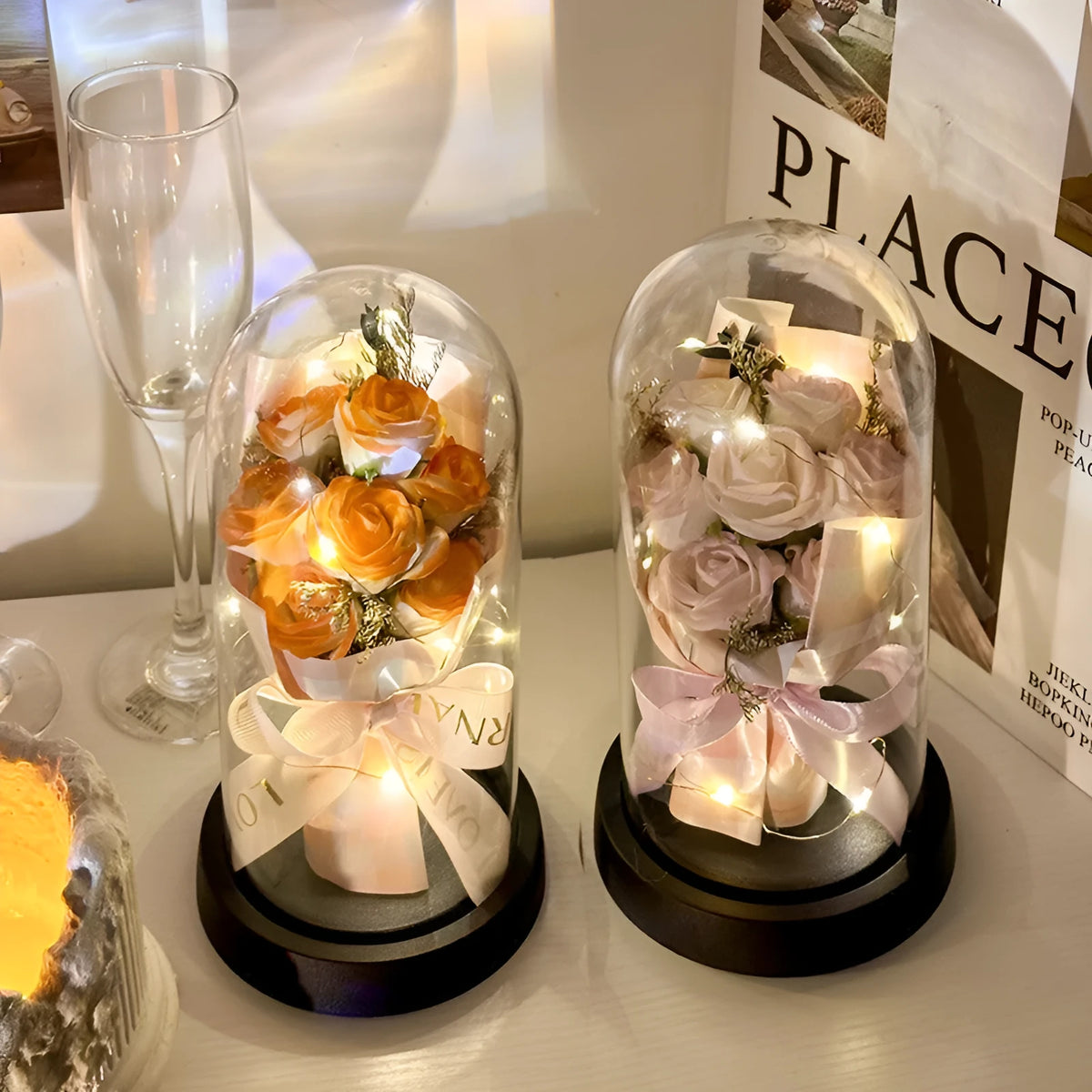 Bionic bouquet artificial flower spray in eight colour variations including gradient and solid finishes