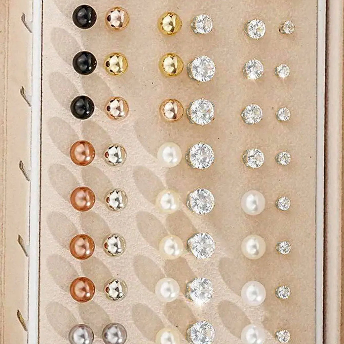 108-piece set of gold and yellow geometric and round alloy earrings for women.