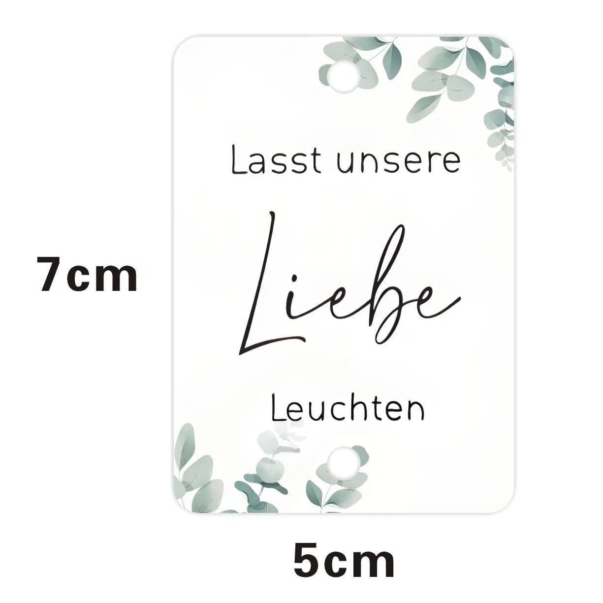 G45 style decorative paper label with silver 'I Make Love Sparkling' text on white card.