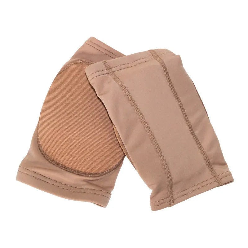 Ballet dance knee pads in skin colour and black options showing five size variations from XS to XL