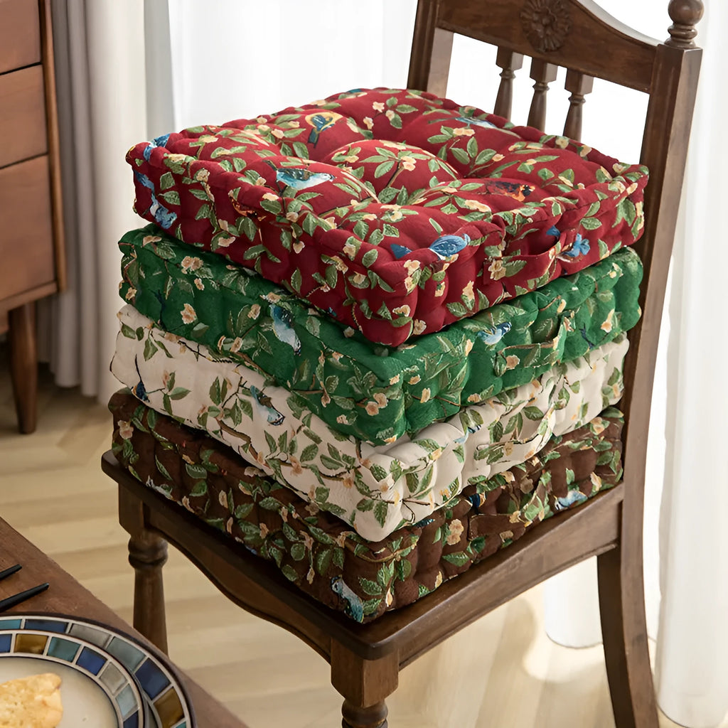 American floral dining chair back cushion measuring 40x40cm with thick lumbar support