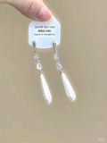 Geometric heart-shaped women's ear clip with star rhinestone tassel detail in electroplated alloy