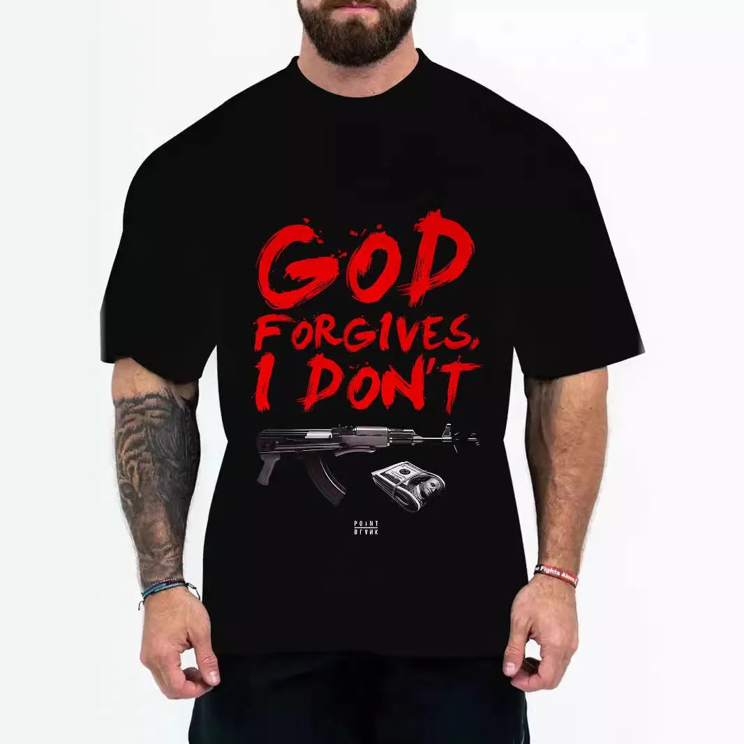Men's loose fit graphic t-shirt with coloured letters design in chemical fibre blend fabric