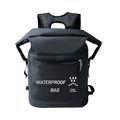 Black 25L outdoor waterproof backpack for swimming river tracing rafting