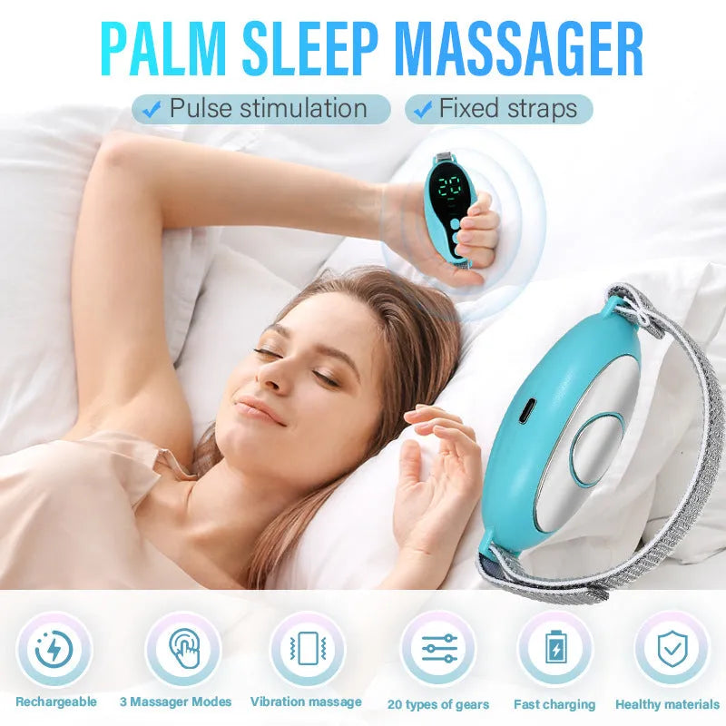 White or blue USB sleep monitor with compact 80×40×20mm dimensions and adjustable wind speed settings
