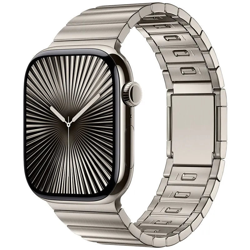 Stainless steel magnetic buckle watch strap for Apple Watch in business style with multiple colour options