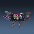 Purple colour-changing butterfly rhinestone necklace with temperature-sensitive pendant