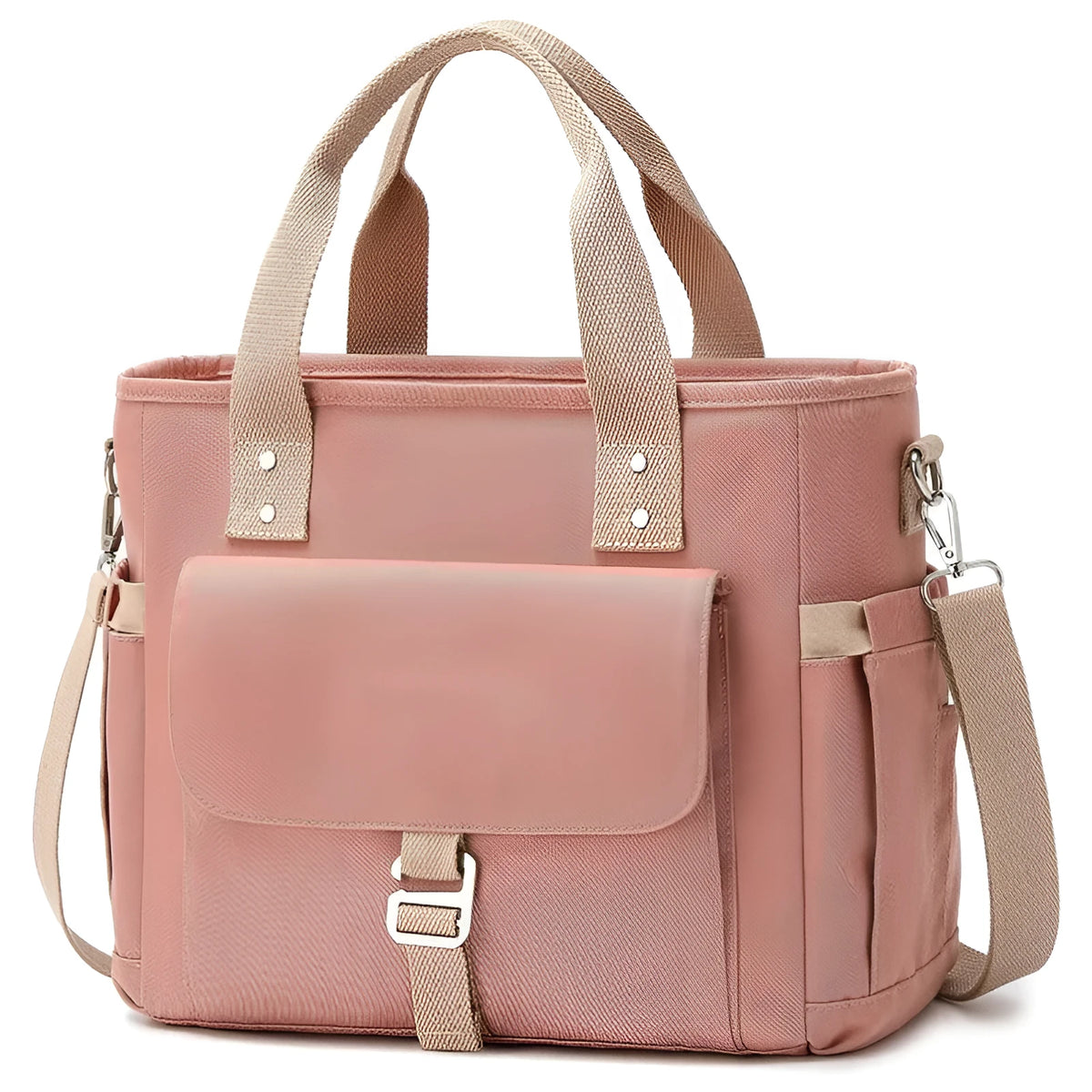 Portable Oxford cloth hiking bag with removable shoulder strap and side pocket in cube design