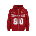 Women's loose American retro jacket with letter embroidery in cotton blend fabric, shown in apricot colour