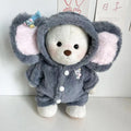 Grey elephant jumpsuit doll clothes for 30cm Lina bears in plush material