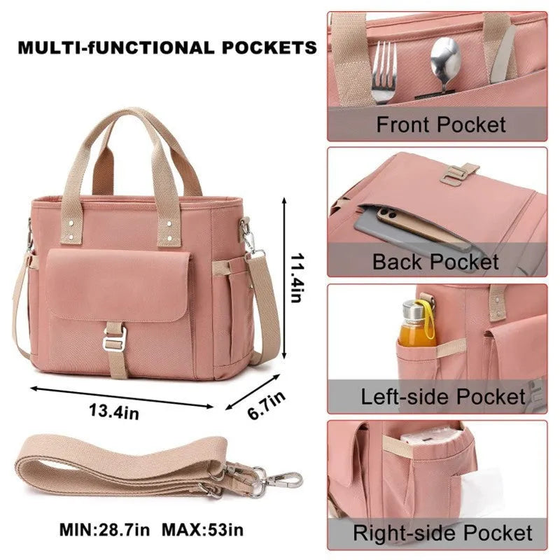Portable Oxford cloth hiking bag with removable shoulder strap and side pocket in cube design