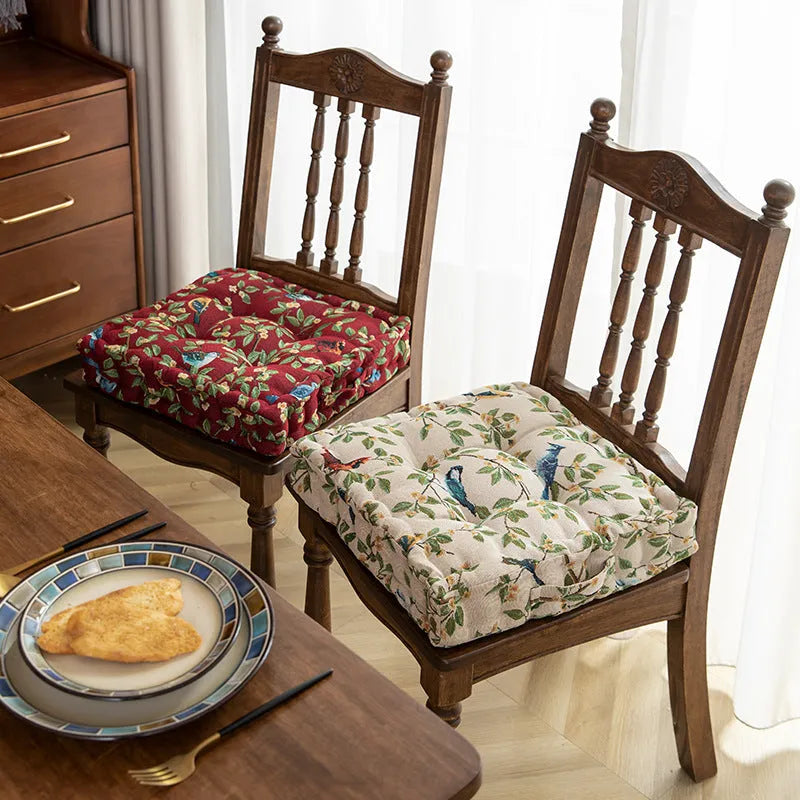 American floral dining chair back cushion measuring 40x40cm with thick lumbar support