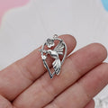 Silver-tone alloy Magpie pendant with detailed bird pattern for DIY jewellery making