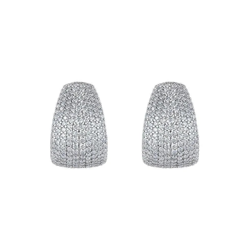 Geometric sterling silver commuter earrings with S925 alloy studs in gift box