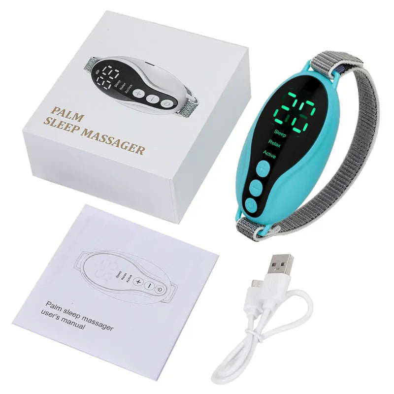 White or blue USB sleep monitor with compact 80×40×20mm dimensions and adjustable wind speed settings