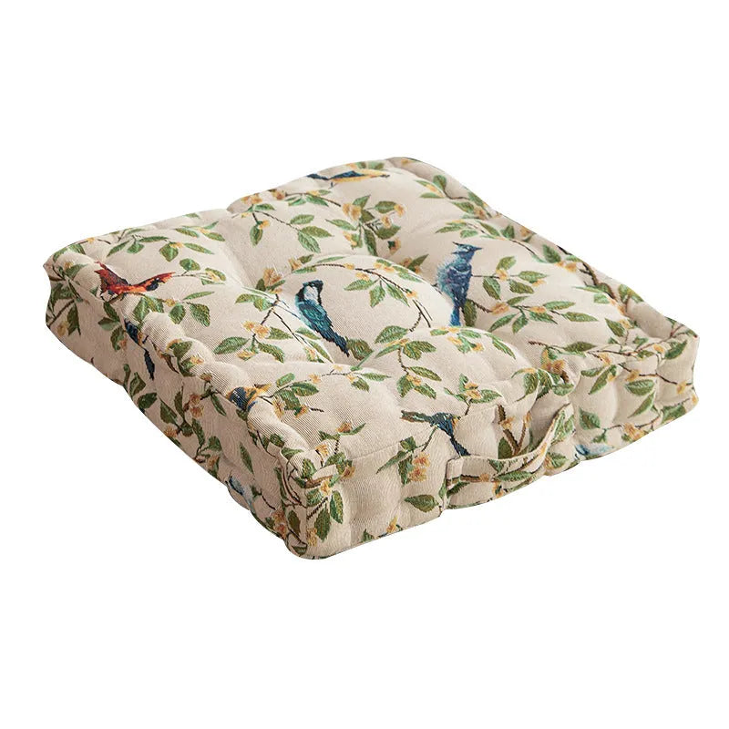 American floral dining chair back cushion measuring 40x40cm with thick lumbar support