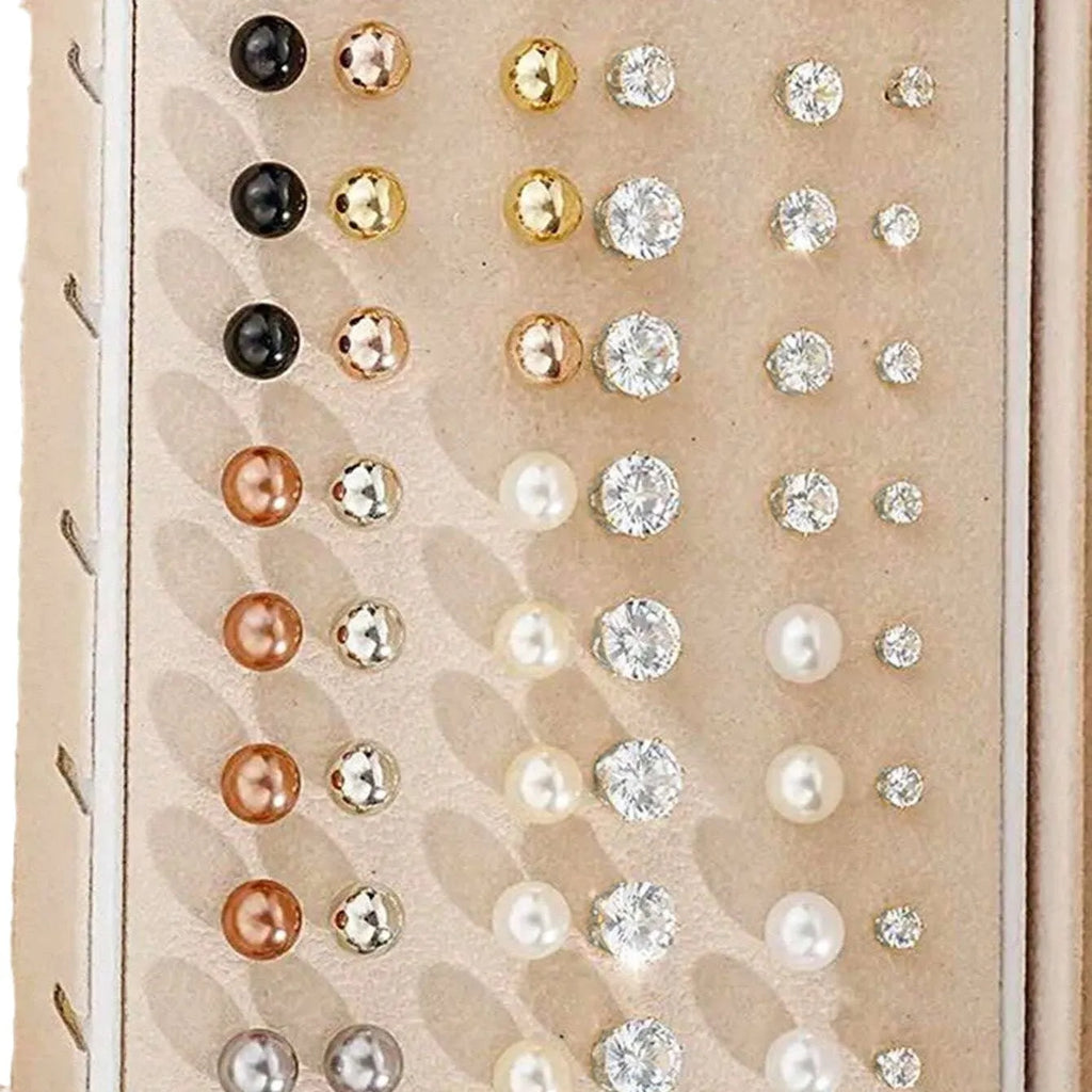 108-piece set of gold and yellow geometric and round alloy earrings for women.