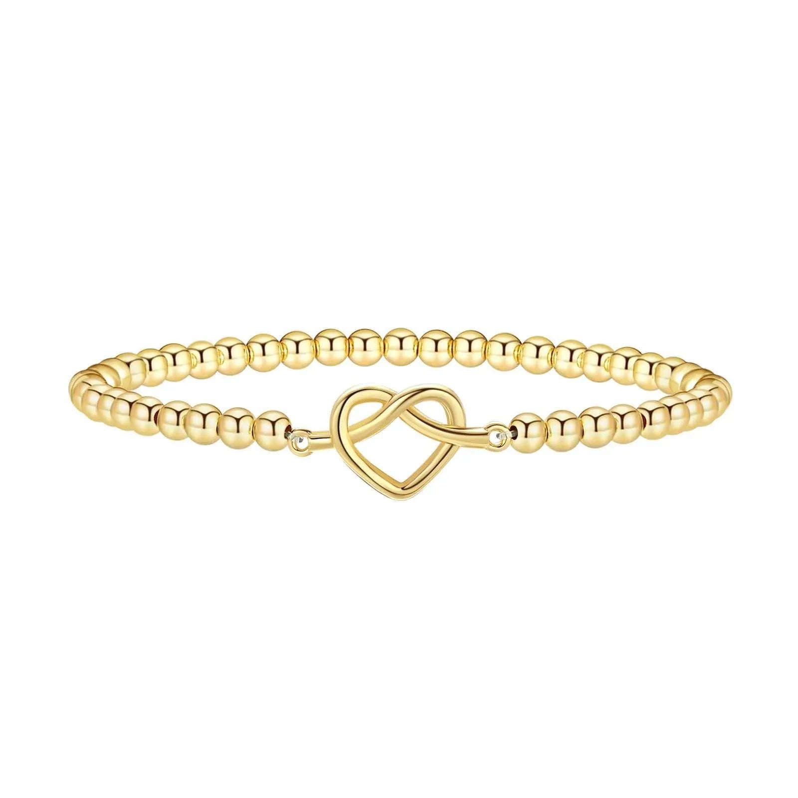 Adjustable stainless steel beaded bracelet with geometric round design in six electroplated colour options