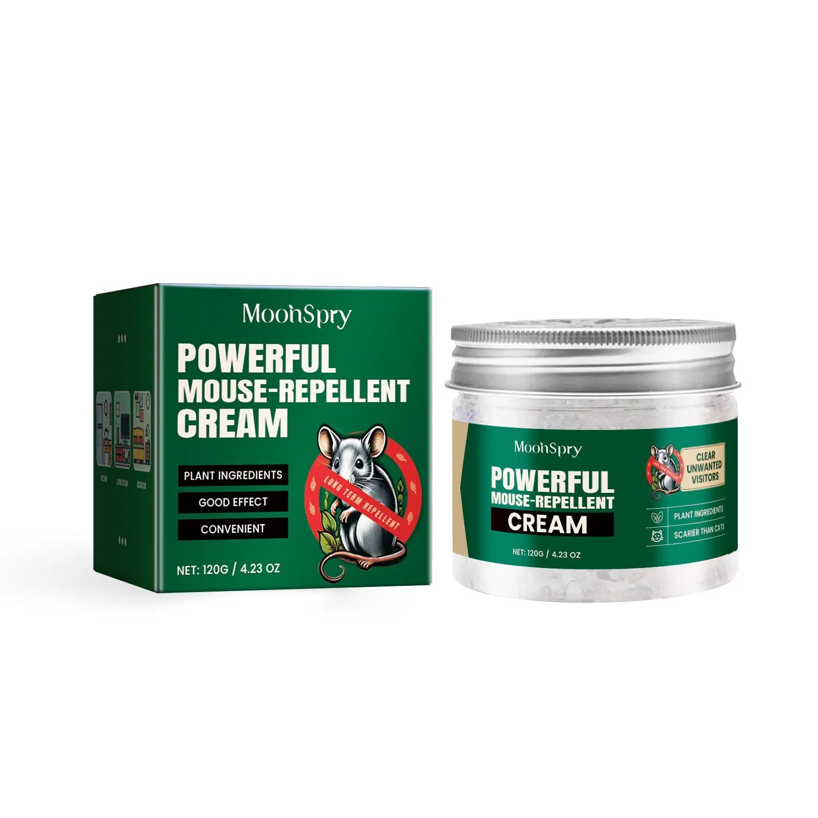 60ml natural mouse repellent spray bottle with essential oil formula for home and car use