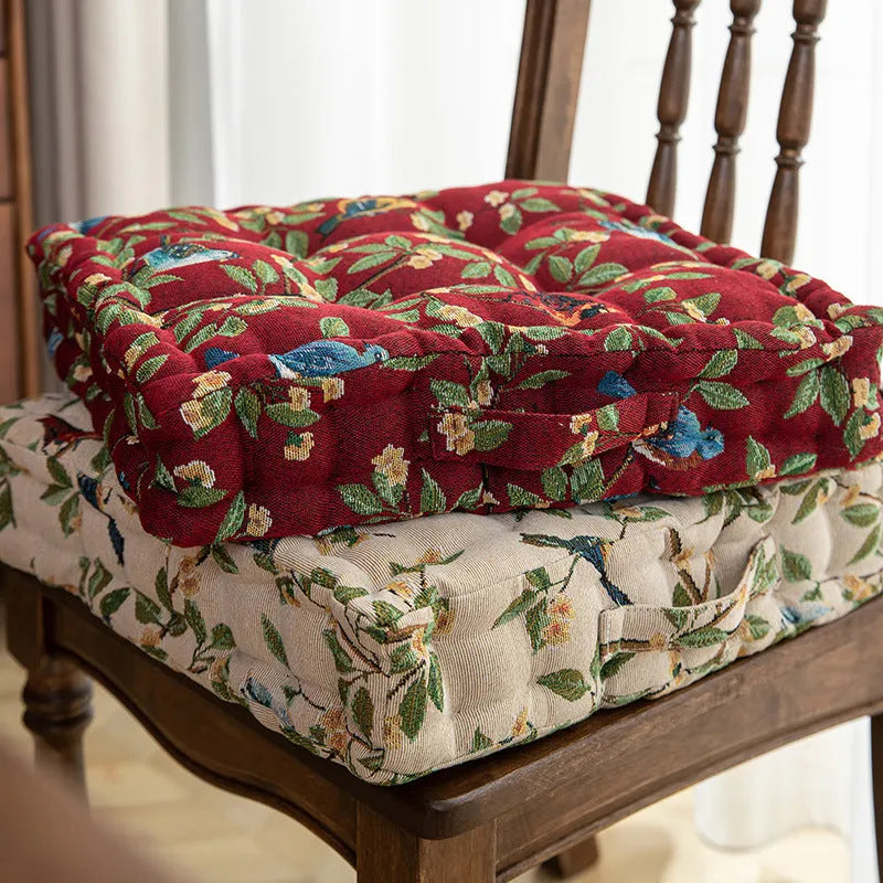 American floral dining chair back cushion measuring 40x40cm with thick lumbar support