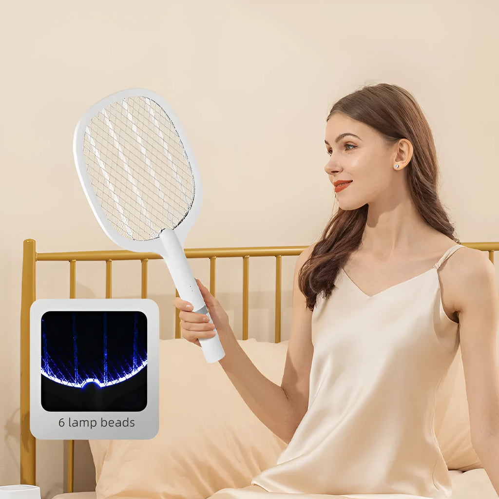 Rechargeable electric mosquito swatter with ABS plastic shell for indoor insect control in 11-20 square metre rooms