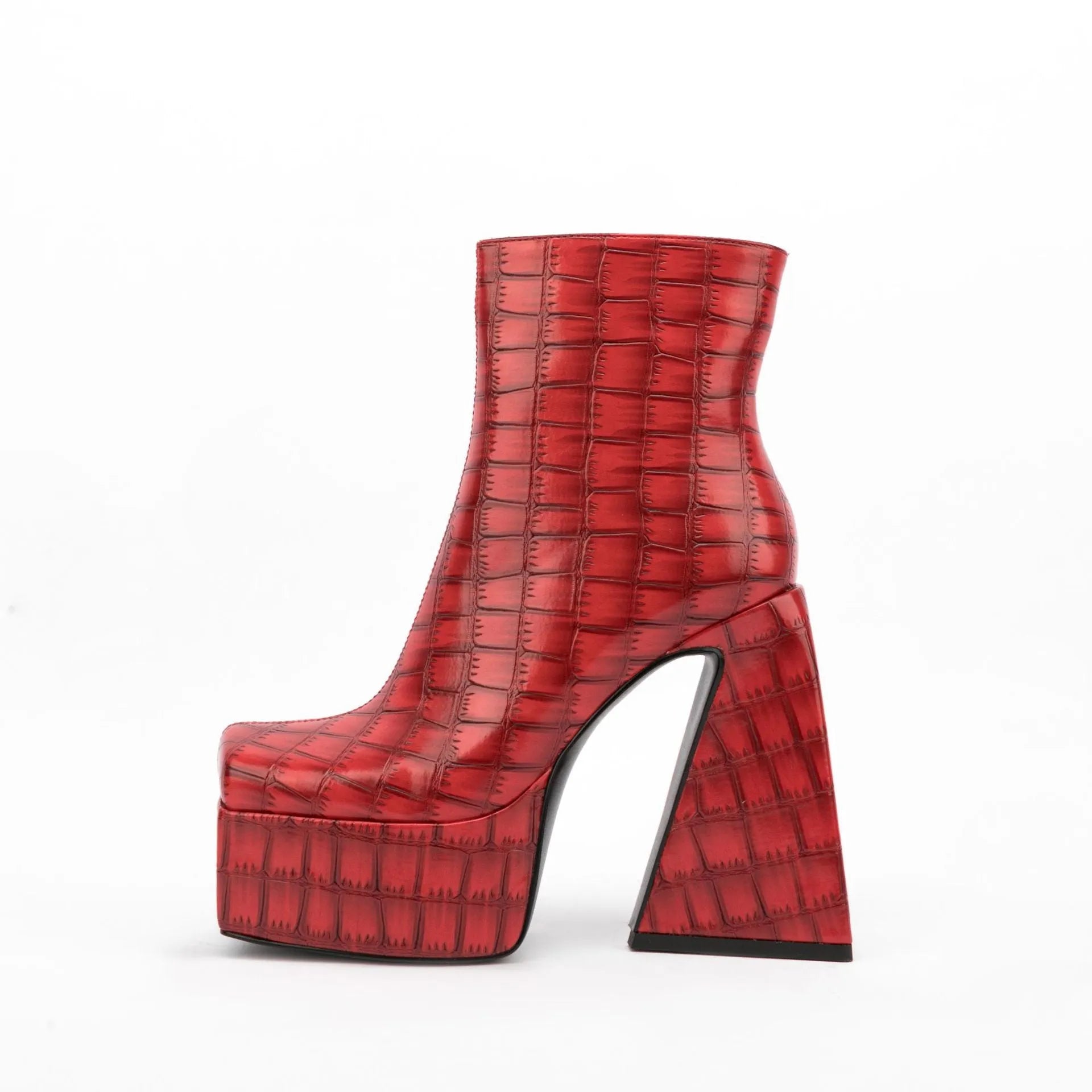 Women's artificial PU ankle boots with super high heel in solid colour options