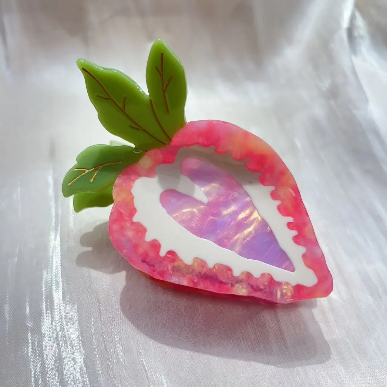 Handmade strawberry hairpin in pastoral style for girls' hair accessories