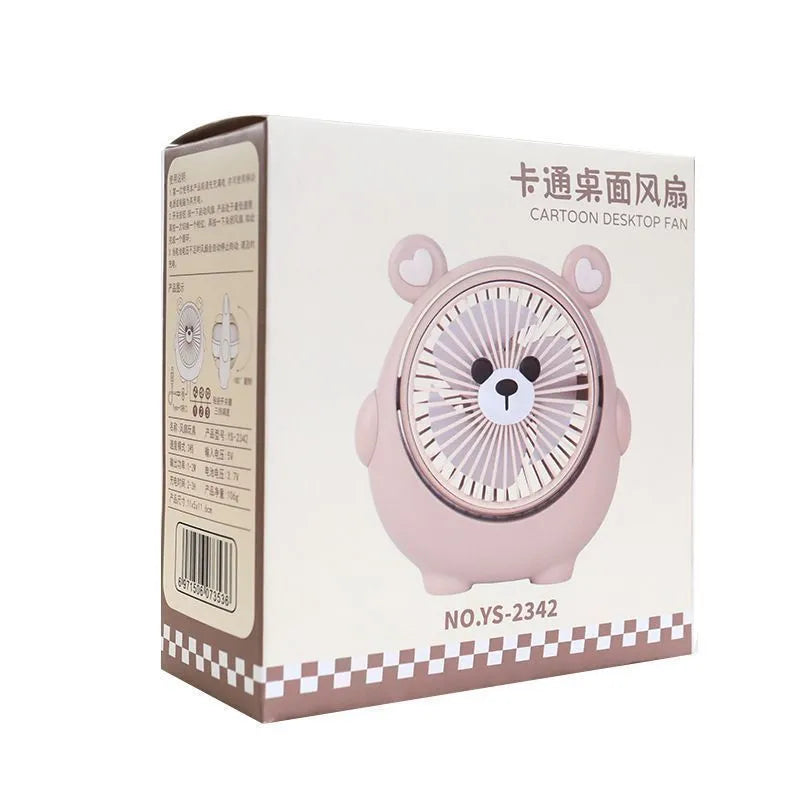 Cute dog design USB desktop electric fan with plastic housing in various colour options