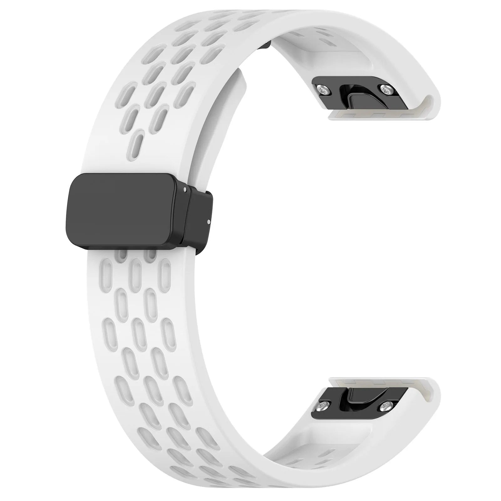 Garmin Fenix quick release porous watch strap in multiple colours showing 20mm, 22mm, and 26mm size options.