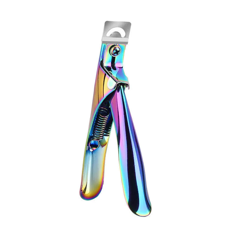 Stainless steel nail art scissors with French U-shaped design for precise cutting