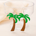 Drop shape acrylic ear hooks with coconut artocarpus design in one of five colour styles.