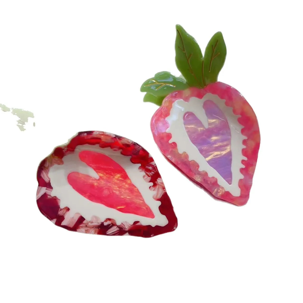 Handmade strawberry hairpin in pastoral style for girls' hair accessories