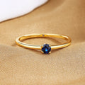 Women's copper ring with single diamond circle design in geometric shape