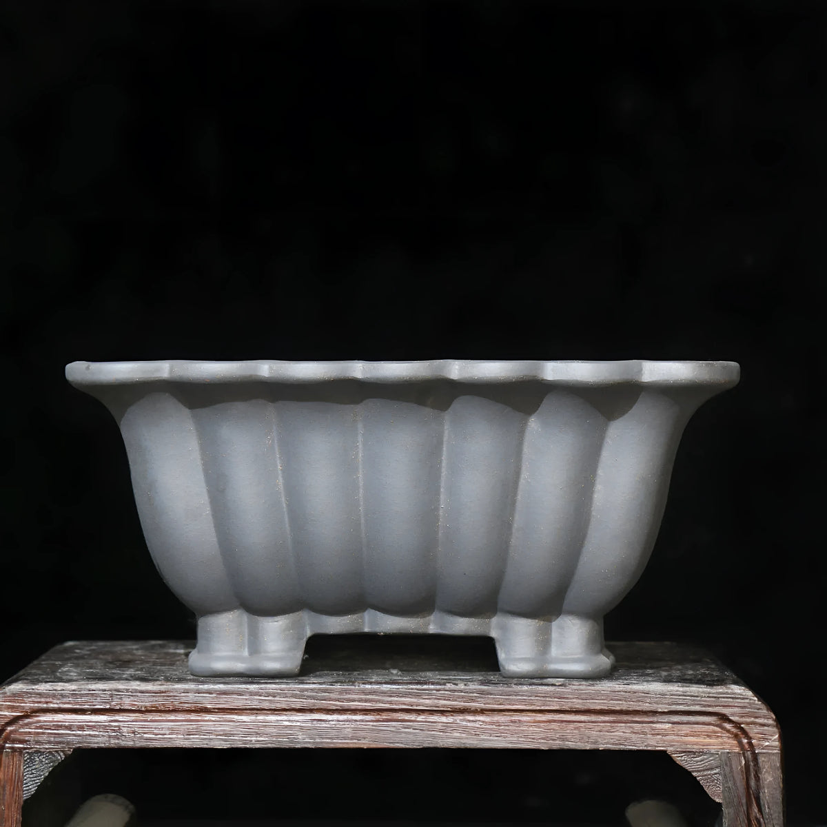 Purple sand ceramic square flower pot for bonsai display with 37x15cm inner diameter