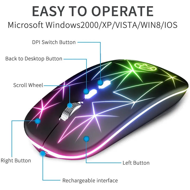 Wireless Bluetooth dual-mode gaming mouse with metal roller in compact 12cm design