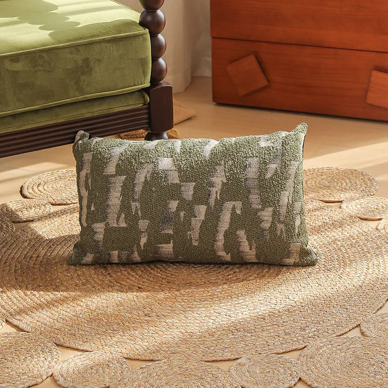 Square 45cm Jacquard woven cushion cover with a detailed retro floral pattern in Nordic style.