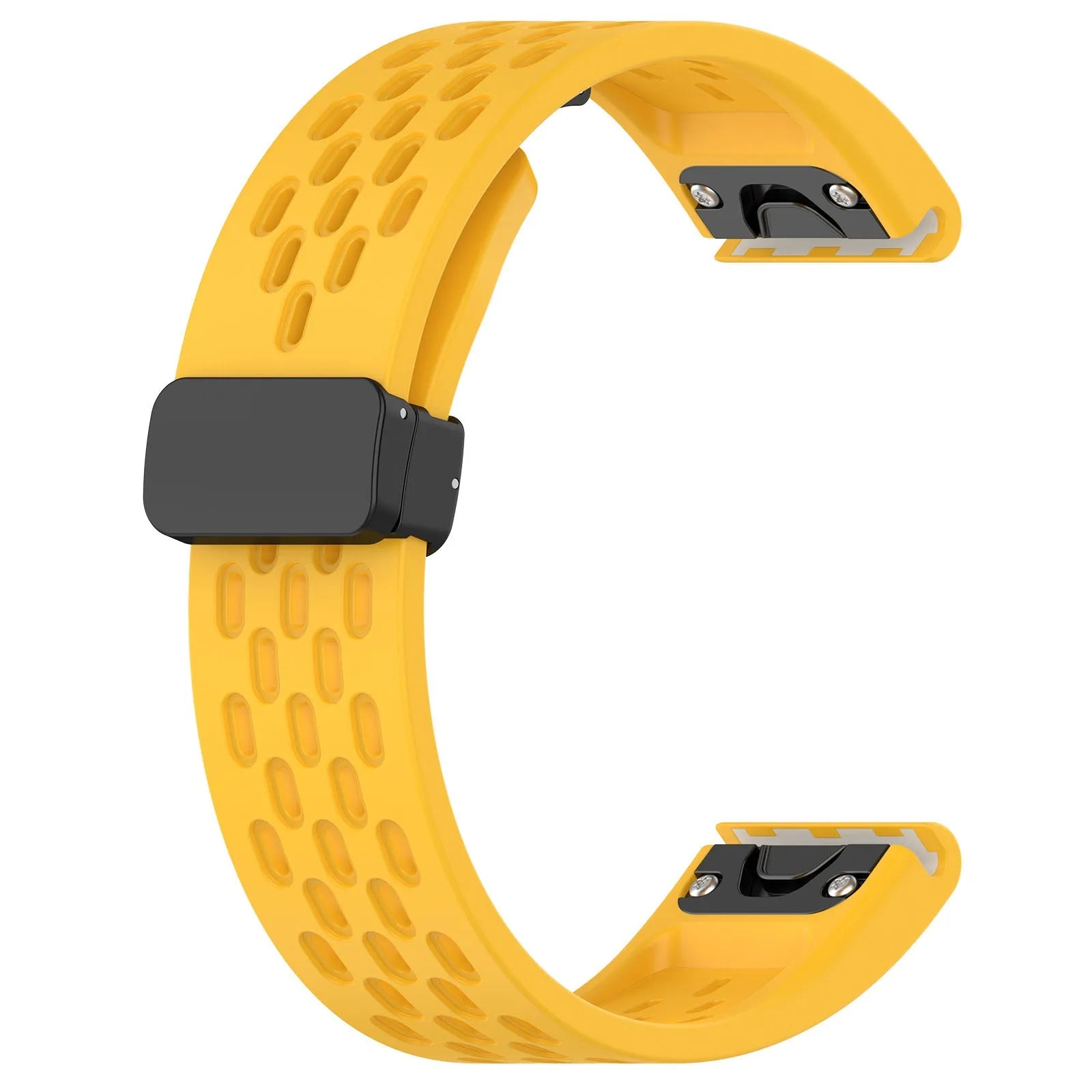 Garmin Fenix quick release porous watch strap in multiple colours showing 20mm, 22mm, and 26mm size options.