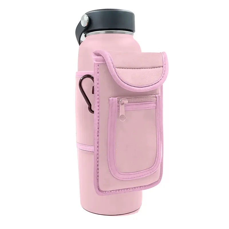 Cloth kettle sleeve for outdoor sports with magnetic or carabiner fastening in various colours