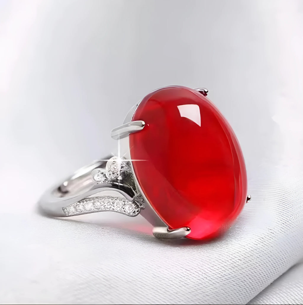 Adjustable women's natural sapphire ring in ethnic geometric style with alloy construction showing colour options
