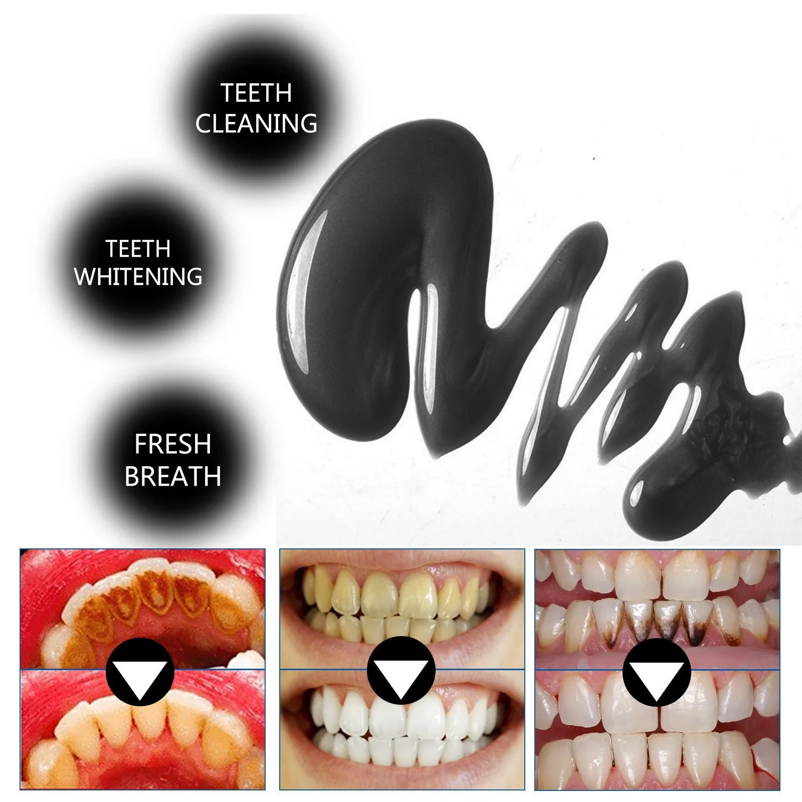 Bamboo charcoal bright white stain removing toothpaste in 30ml tube