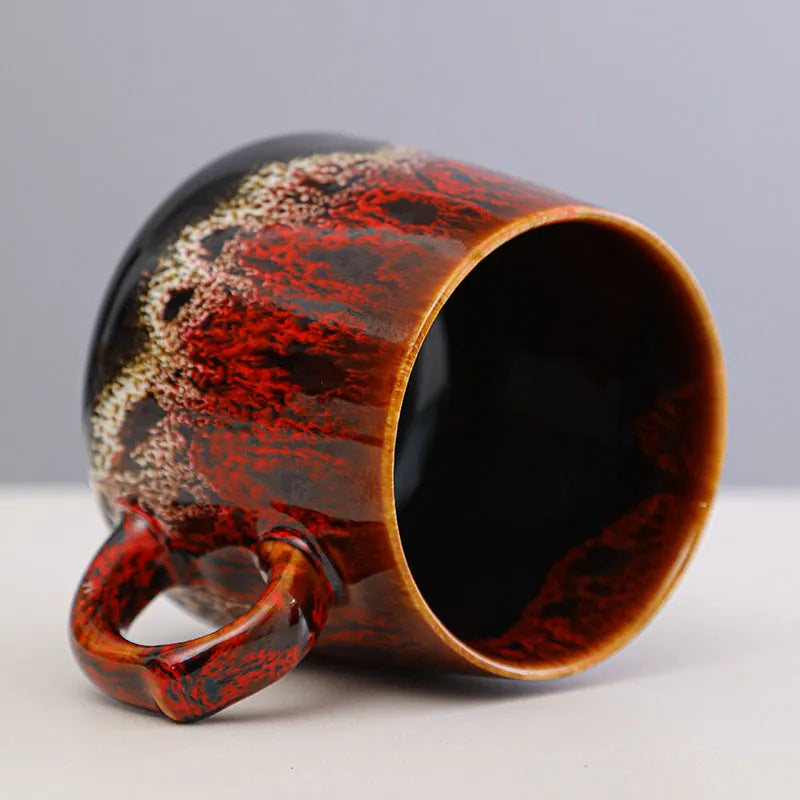 Large 350ml capacity retro luxury coffee mug suitable for office, home and travel use